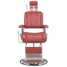 Cadeira de barbeiro 68x69x116 cm couro artificial vermelho 5