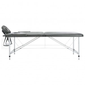 Mesa massagens c/ 2 zonas estrutura alumínio 186x68cm antracite H