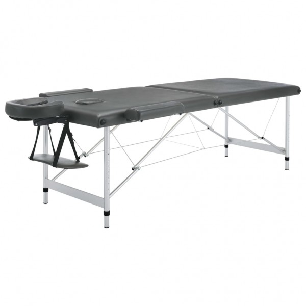 Mesa massagens c/ 2 zonas estrutura alumínio 186x68cm antracite M 3