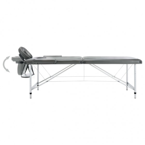 Mesa massagens c/ 2 zonas estrutura alumínio 186x68cm antracite M 4
