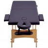 Mesa de massagens dobrável 2 zonas madeira roxo 3