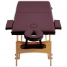 Mesa de massagens dobrável 2 zonas madeira roxo tinto 4