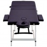 Mesa de massagens dobrável 3 zonas alumínio roxo 4