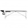 Camilla de masaje plegable 2 zonas aluminio negro y blanco 3