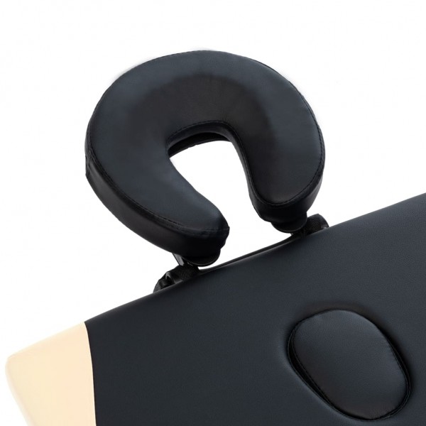 Camilla de masaje plegable 2 zonas aluminio negro y beige M 5