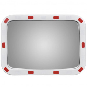 Espejo de tráfico convexo rectangular con reflectores 40 x 60cm H