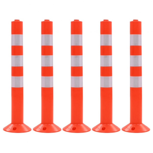 Bolardos de control de tráfico plástico 75 cm 5 unidades D