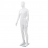 Manequim masculino completo base vidro 185 cm branco brilhante 1