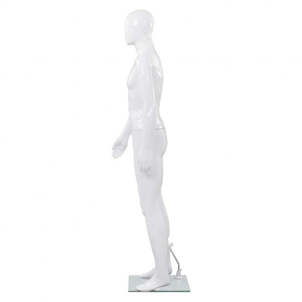 Manequim masculino completo base vidro 185 cm branco brilhante M 4