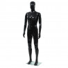 Maniquí de hombre completo base vidrio negro brillante 185 cm 1