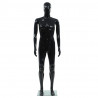Maniquí de hombre completo base vidrio negro brillante 185 cm 3