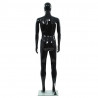 Maniquí de hombre completo base vidrio negro brillante 185 cm 5