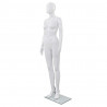 Maniquí de mujer completo base de vidrio blanco brillante 175cm 1
