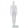 Maniquí de mujer completo base de vidrio blanco brillante 175cm 3