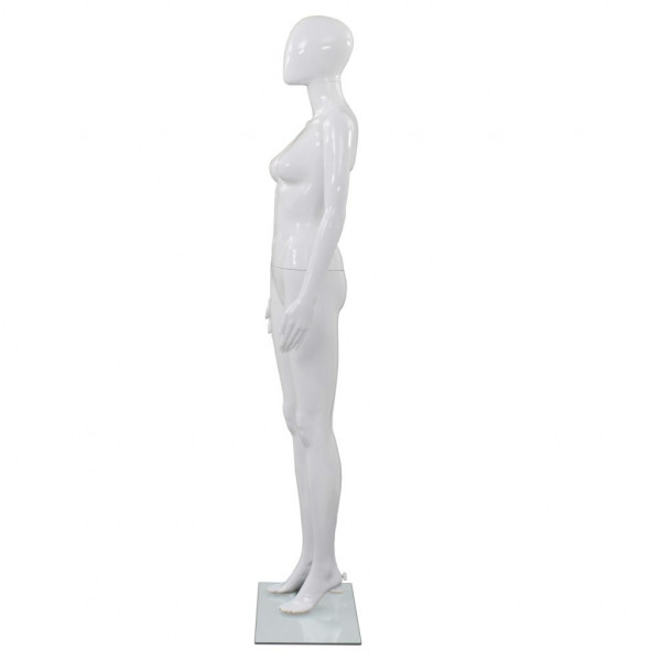 Maniquí de mujer completo base de vidrio blanco brillante 175cm M 4