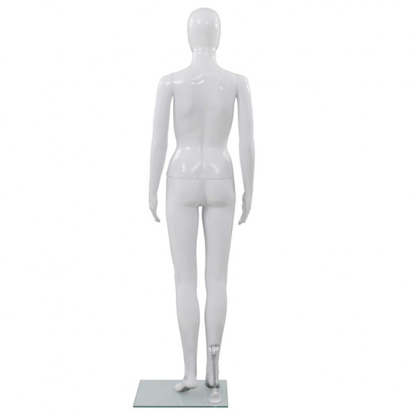 Maniquí de mujer completo base de vidrio blanco brillante 175cm M 5