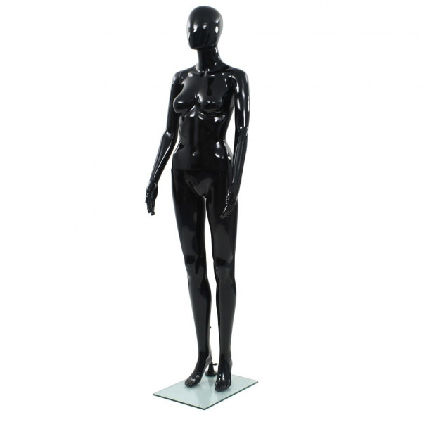 Maniquí de mujer completo base de vidrio negro brillante 175 cm D