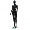 Maniquí de mujer completo base de vidrio negro brillante 175 cm 1