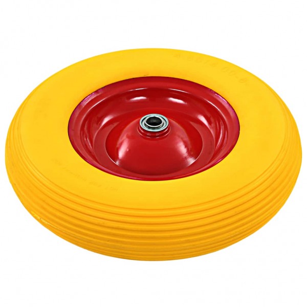 Roda de carrinho de mão com eixo PU sólido 4.00-8 390 mm M 2