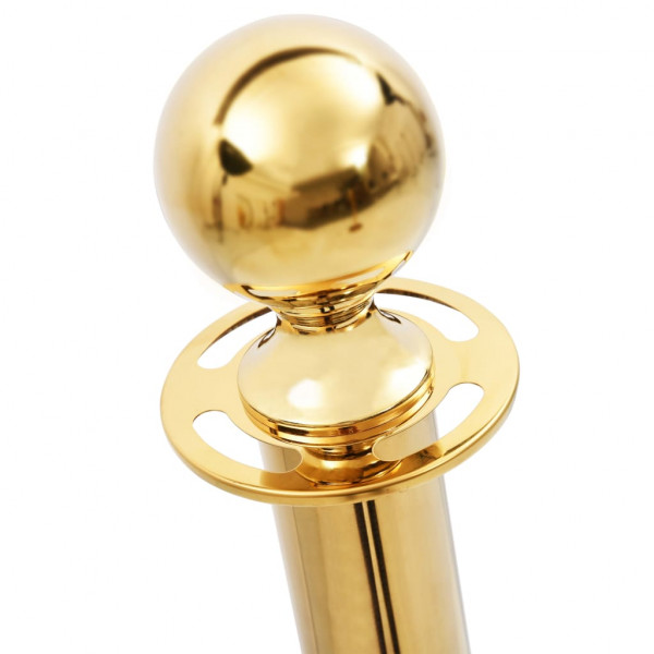 Conjunto barreira delimitação/filas 3pcs aço inoxidável dourado M 5