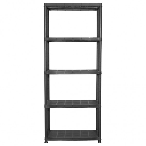Unidade com 5 prateleiras 71x38x170 cm plástico preto M 4