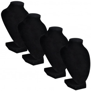 Expositor De Joyas En Forma De Busto Negro - 4Piezas - 9X8.5X15cm H