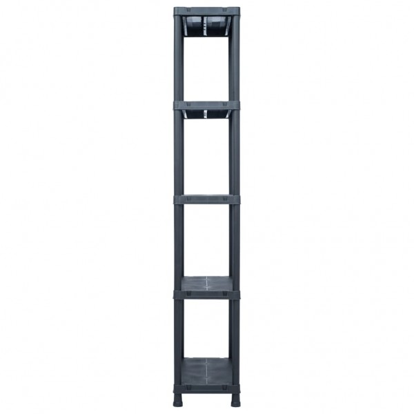 Estantería de plástico 2 unidades 125 kg 60x30x180 cm negro M 4