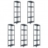 Estantes de arrumação 5 pcs preto 125 Kg 60x30x180 cm plástico 1