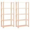 Estantería 5 niveles 2 unidades madera pino maciza 250 kg 1
