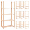 10 unidades arrumação 5 prateleiras 80x38x170cm pinho 250 kg 1