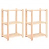 Estantería 3 niveles 2 unidades madera pino maciza 150 kg 1