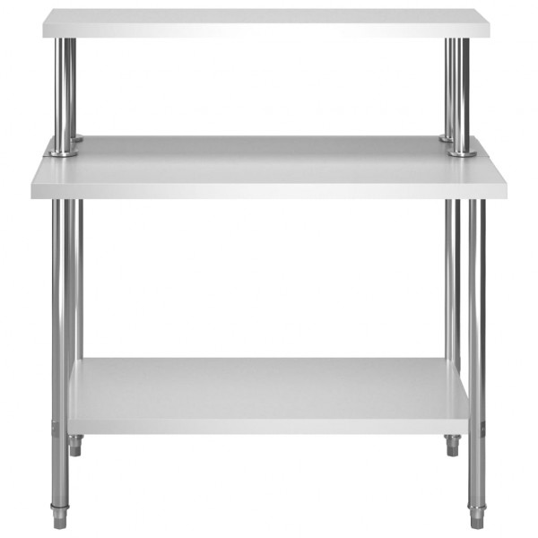 Mesa de trabajo de cocina con estante acero inox 120x60x120cm M 3