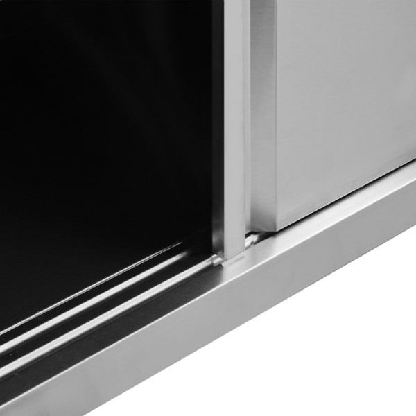 Mesas trabalho c/ portas correr 2pcs 200x50x(95-97)cm aço inox. M 5