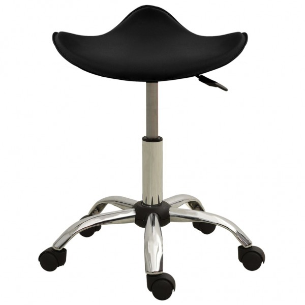 Taburete de salón de belleza de cuero sintético negro M 2