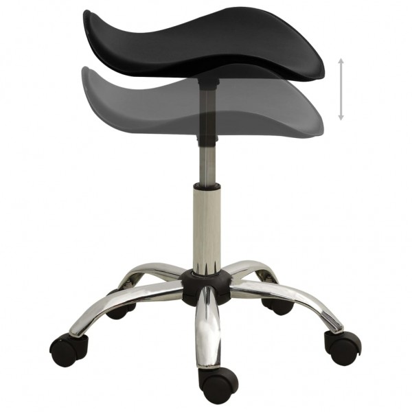 Taburete de salón de belleza de cuero sintético negro M 3