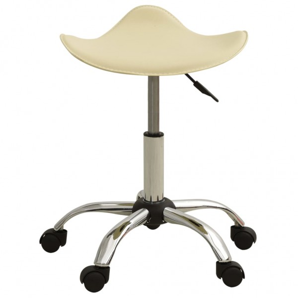 Taburete de belleza de cuero sintético crema M 2