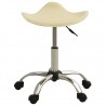 Taburete de belleza de cuero sintético crema 2