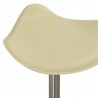 Taburete de belleza de cuero sintético crema 5