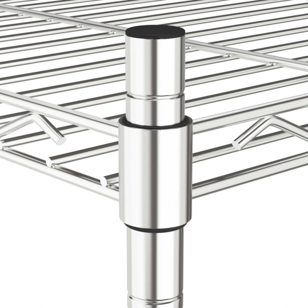 Estantería de 3 niveles con ruedas cromado 60x35x81 cm 150 kg M 5