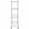 Estante almacenaje 4 niveles ruedas 90x35x142cm cromado 200kg 4