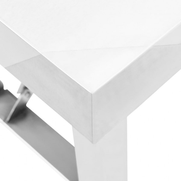 Mesa de trabajo plegable de cocina acero inoxidable 120x60x80 cm M 5