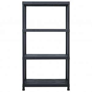 Estante de arrumação 100 kg 60x30x138 cm plástico preto H