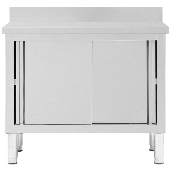 Mesa de trabajo puertas correderas acero inox 100x50x(95-97) M 4