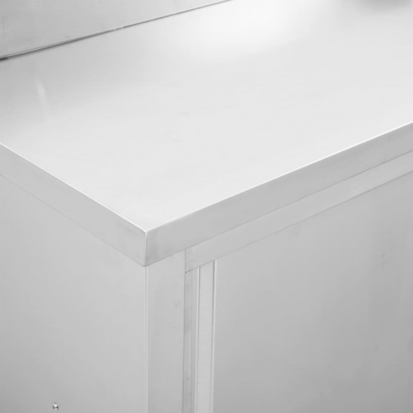 Mesa de trabajo puertas correderas acero inox 120x50x(95-97) cm M 5