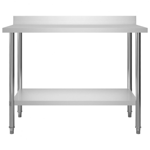 Mesa cozinha rebordo antissalpicos 120x60x93 cm aço inoxidável M 3