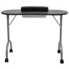 Mesa de manicura plegable con ruedas negra 2