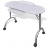 Mesa de manicura plegable con ruedas blanco 1