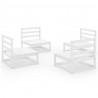 Set de salón de jardín de 4 piezas blanco madera maciza pino 1