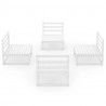 4 pcs conjunto lounge de jardim pinho maciço branco 2