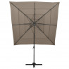 Sombrilla de 4 niveles con poste aluminio gris taupe 250x250 cm 3